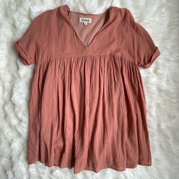 Rust Flowy Mini Dress - Picture 3 of 3